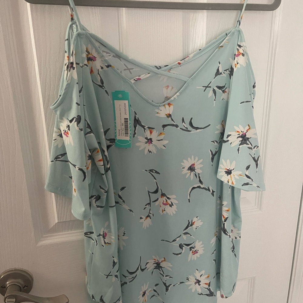 Kayleigh Floral Cold Shoulder Blouse XXL